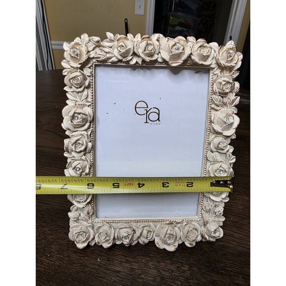 Era Home 5x7 Picture Frame Vintage Style Rose Design Rhinestones Shabby Chic - Picture 12 of 16